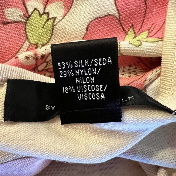 Silx By August Silk Floral Silk Blend Cardigan Sweater Size M - Picture 4 of 5